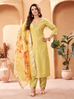 Women's Chanderi Viscose Top With Full Stitched Multi Sizes Straight Kurta  1