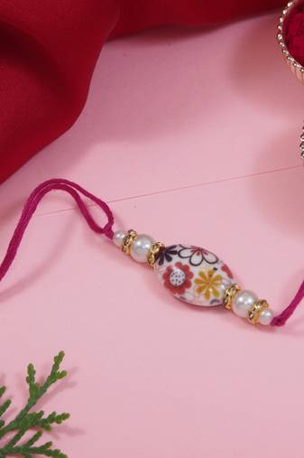 bhaiya rakhi with roli chawal & rakshabandhan greeting card for brother