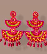 Pink handcrafted earrings