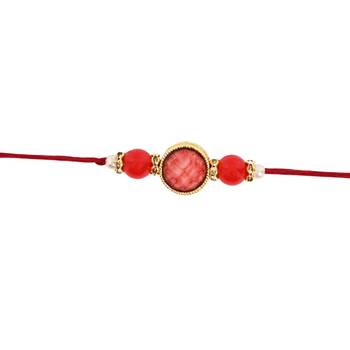 pearl beaded bhaiya rakhi with roli chawal & rakshabandhan card for brother 3