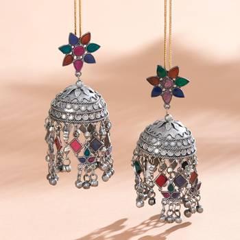 Silver plated designer jhumkas 1
