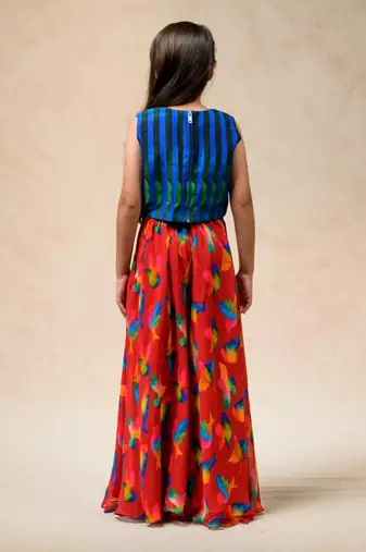 Flared sharara with top, dupatta