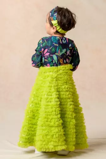 Hand embroidered gown