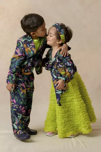Hand embroidered gown