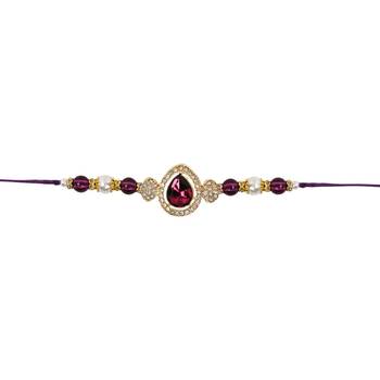 designer kundan pearl bhaiya rakhi with roli chawal for brother/bro/men with rakshabandhan card  3