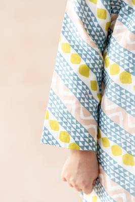 Cotton silk geometric print kurta with pyjama 4