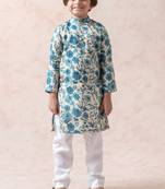 Blue ivy tussar silk kurta with pyjama