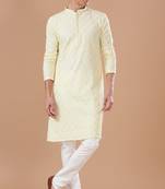 Arruga stylish cream sequins embroidery kurta pyjama