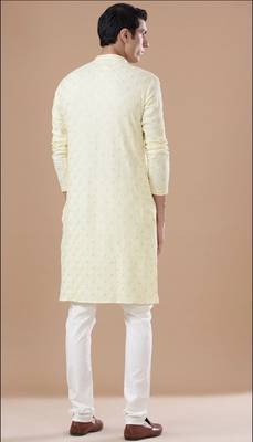 Arruga stylish cream sequins embroidery kurta pyjama 2