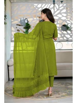 Women's Slub Reyon Top With Full Stitched Multi Sizes Straight Kurta  2