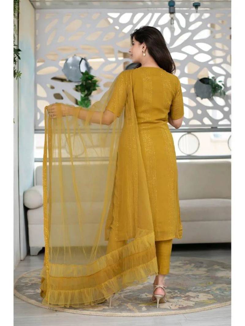 Women's Slub Reyon Top With Full Stitched Multi Sizes Straight Kurta 