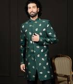 Men'S Green Viscose Sherwani Only Top