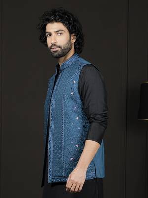 Silk Blend Nehru Jacket 2