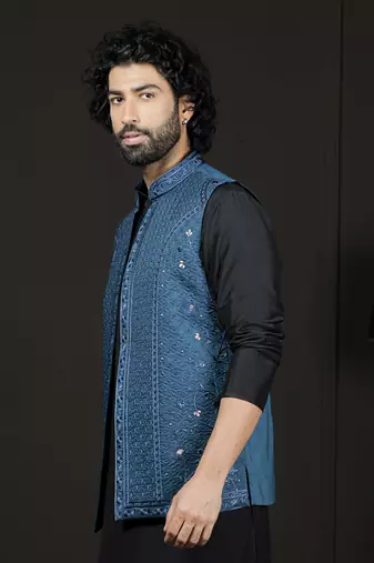 Silk Blend Nehru Jacket