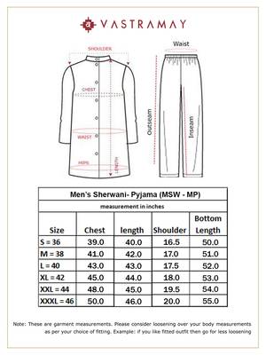Gold Silk Blend Sherwani Set for Men 5