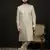 Cream And Gold Silk Blend Sherwani Set