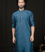 Turquoise Dupion Silk Kurta