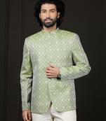 Men'S Green Silk Blend Jodhpuri