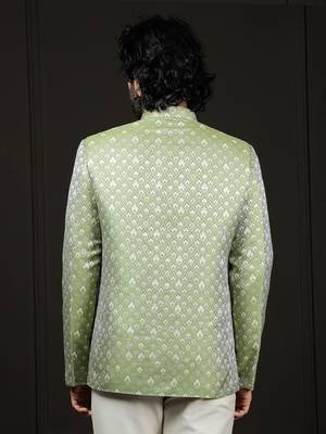 Men'S Green Silk Blend Jodhpuri 3