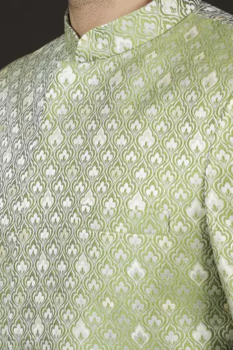 Men'S Green Silk Blend Jodhpuri
