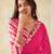 Women's latest design pink colour bright checks and georgette checks printed saree with blouse piece