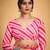 Women's latest design pink colour bright checks and georgette checks printed saree with blouse piece