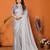 Women's latest design grey colour polyester saree with digital print blouse piece