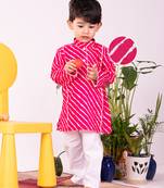  infant  pink and white cotton kurta pyjama set
