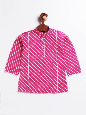  infant  pink and white cotton kurta pyjama set 2