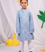  Blue And White Kurta Pyjama Set