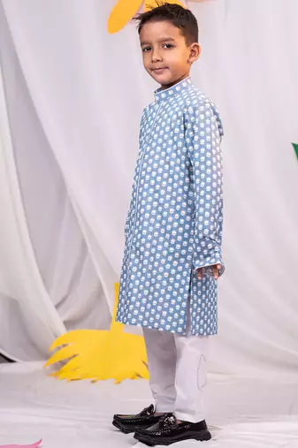  Blue And White Kurta Pyjama Set