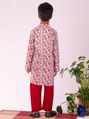  Multicolour And White Kurta Pyjama Set 3
