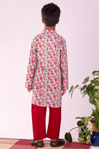  Multicolour And White Kurta Pyjama Set
