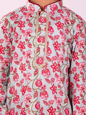  Multicolour And White Kurta Pyjama Set 4