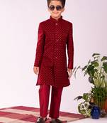  Maroon Sherwani Set