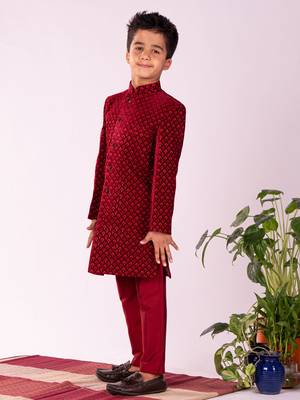  Maroon Sherwani Set 2