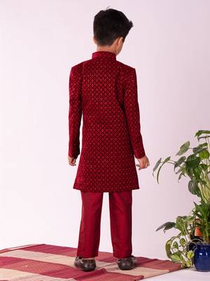  Maroon Sherwani Set 3