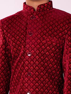  Maroon Sherwani Set 4