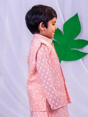  Peach Nehru Jacket 2