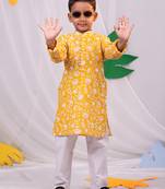  Yellow And White Kurta And Pyjama Set