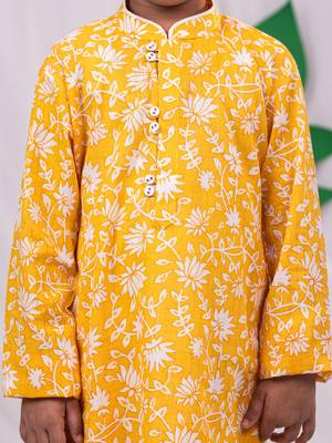  Yellow And White Kurta And Pyjama Set 4