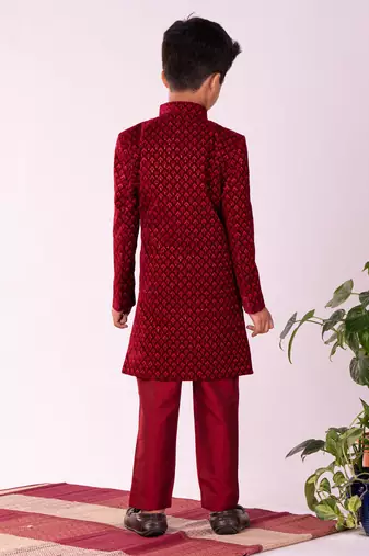  Maroon Sherwani Set