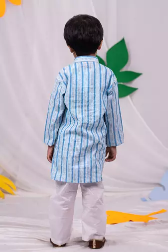  Blue And White Kurta And Pyjama Set