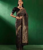 BLACK ART SILK  TRADITIONAL  SAREE