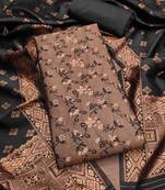 Multicolor Embroidered   Jacquard  Silk Dress Material