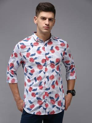 men's long sleeves abstract white shirt 2