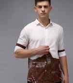 men's long sleeves solid white shirt