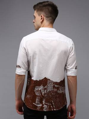 men's long sleeves solid white shirt 3