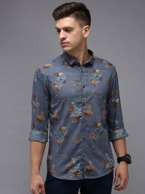 men's long sleeves floral blue shirt 2