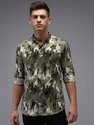 men's long sleeves camouflage green shirt 2
